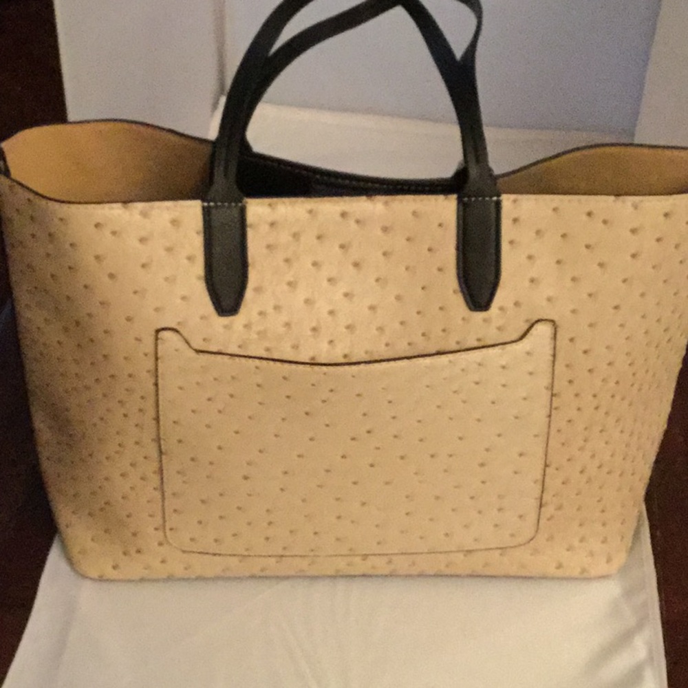 Embossed fabric large tote bag